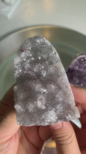 Load and play video in Gallery viewer, Top quality - rainbow amethyst tower from Uruguay / colorful amethyst druzy towers
