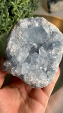 Load and play video in Gallery viewer, High quality gemmy blue celestite cluster
