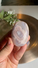 Load and play video in Gallery viewer, Rare - top quality pink flower agate heart and palm stone
