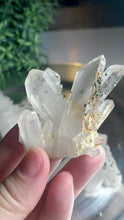 Load and play video in Gallery viewer, Rare - pyrite on quartz cluster pyrite with clear quartz cluster 09
