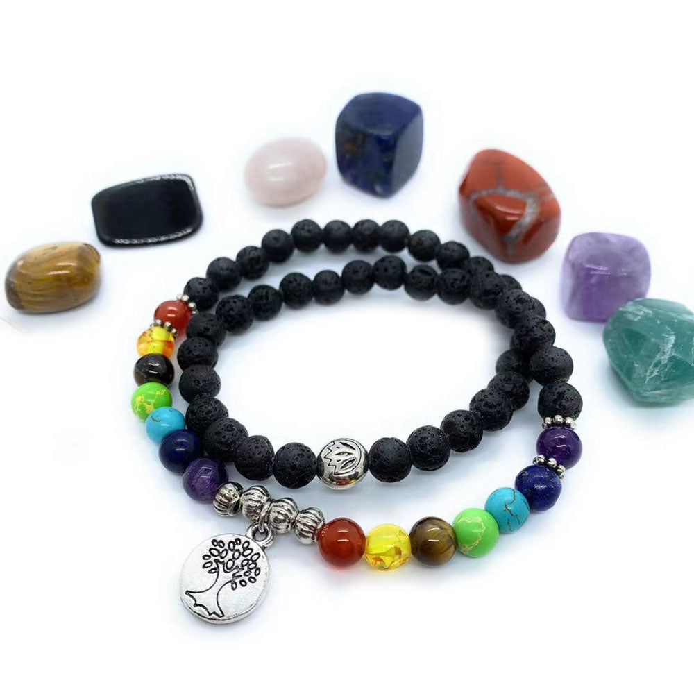 Chakra bracelet with chakra stones set