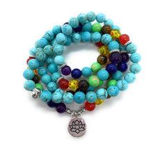 Load image into Gallery viewer, 108 beads turquoise bracelet
