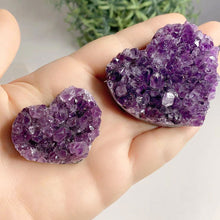 Load image into Gallery viewer, Heart shape amethyst cluster - healing crystals and stones
