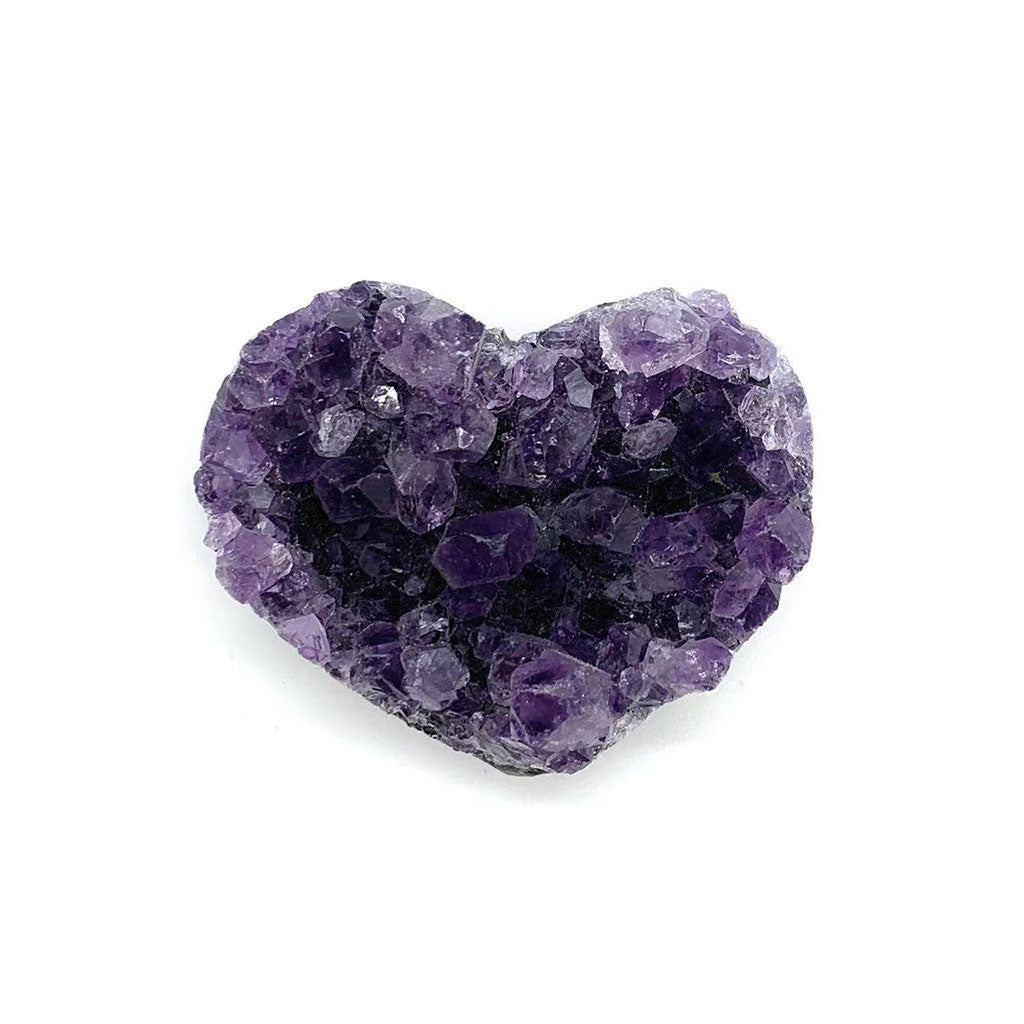 Heart shape amethyst cluster - healing crystals and stones