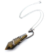 Load image into Gallery viewer, Ancient myth dragon pillar Natural Crystal Pendant Necklace
