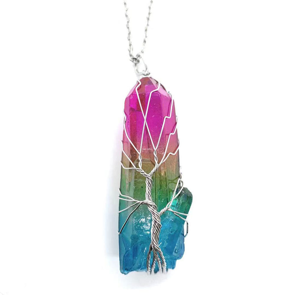 Tree of life crystal necklace
