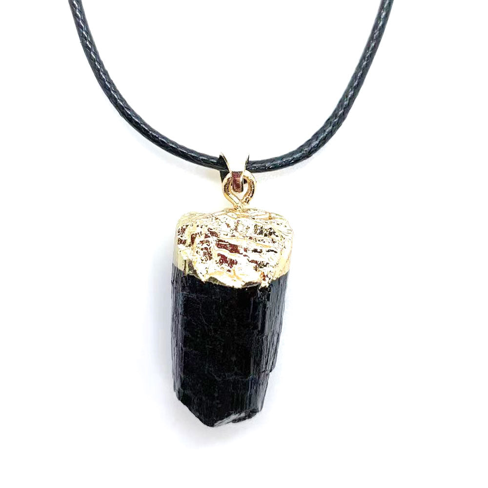 Natural Black Tourmaline Pendant Necklace