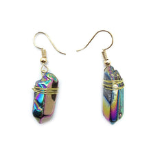 Load image into Gallery viewer, Natural crystal wound earrings
