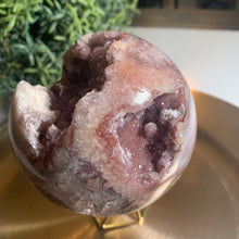 Load image into Gallery viewer, Rare - high quality pink amethyst reddish druzy sphere
