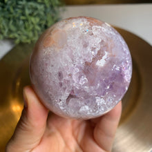 Load image into Gallery viewer, Rare - high quality pink amethyst druzy sphere
