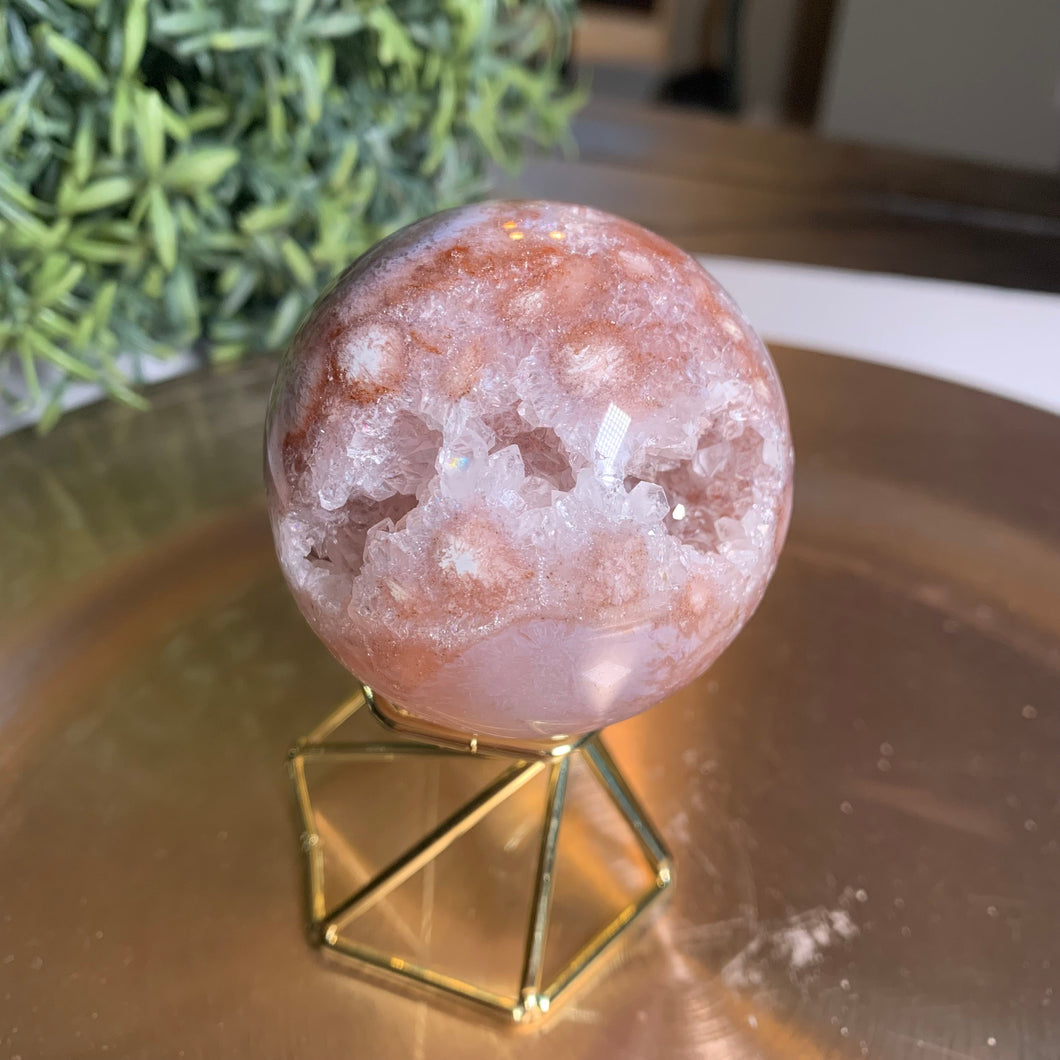 Rare - high quality pink amethyst sphere / druzy pink amethyst sphere