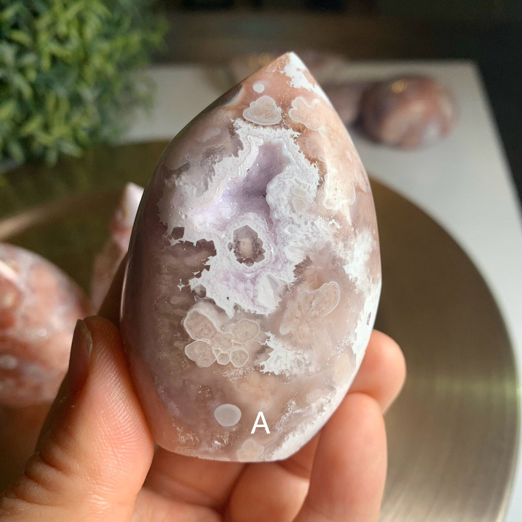 Rare - top quality pink amethyst flame/ druzy pink amethyst flame