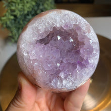 Load image into Gallery viewer, Rare - high quality pink amethyst druzy sphere
