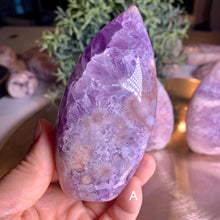 Load image into Gallery viewer, Rare - top quality pink amethyst flames with druzy
