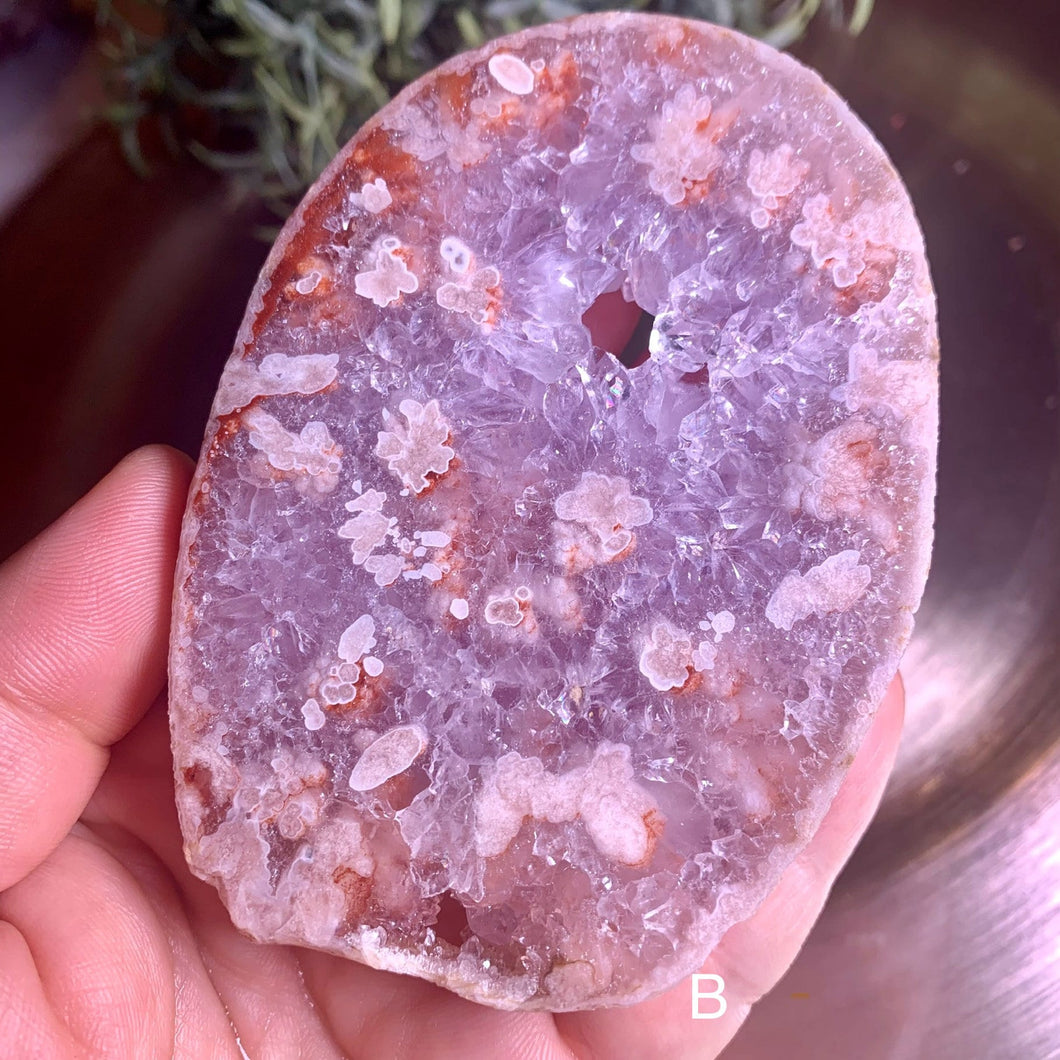 Top quality pink amethyst slice / pink amethyst slab