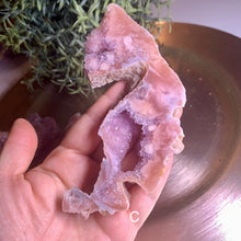 Load image into Gallery viewer, Top quality pink amethyst slice with sparkling druzy
