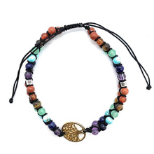 Load image into Gallery viewer, New style 7 chakra stone tree of life  woven bracelet
