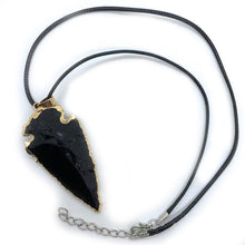 Load image into Gallery viewer, Natural crystal shield necklace
