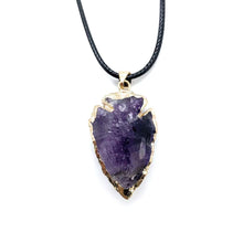 Load image into Gallery viewer, Natural crystal shield necklace

