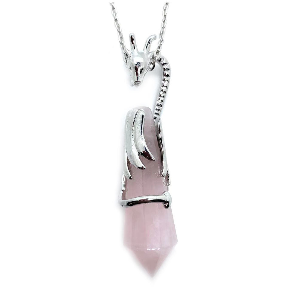 Silver color dragon crystal necklace