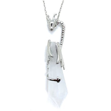 Load image into Gallery viewer, Silver color dragon crystal necklace
