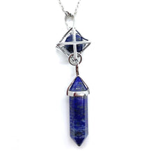 Load image into Gallery viewer, Natural crystal  Hexagram hexagonal Pendant Necklace
