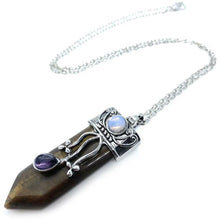 Load image into Gallery viewer, Large sward crystal pendants necklace
