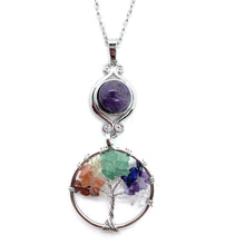 Load image into Gallery viewer, Tree of life chakra stone necklace
