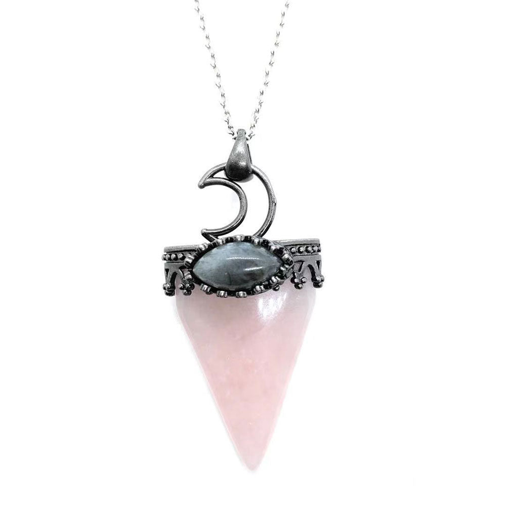 Cone shape crystal pendant necklace