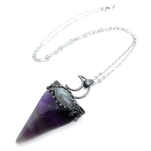 Load image into Gallery viewer, Cone shape crystal pendant necklace
